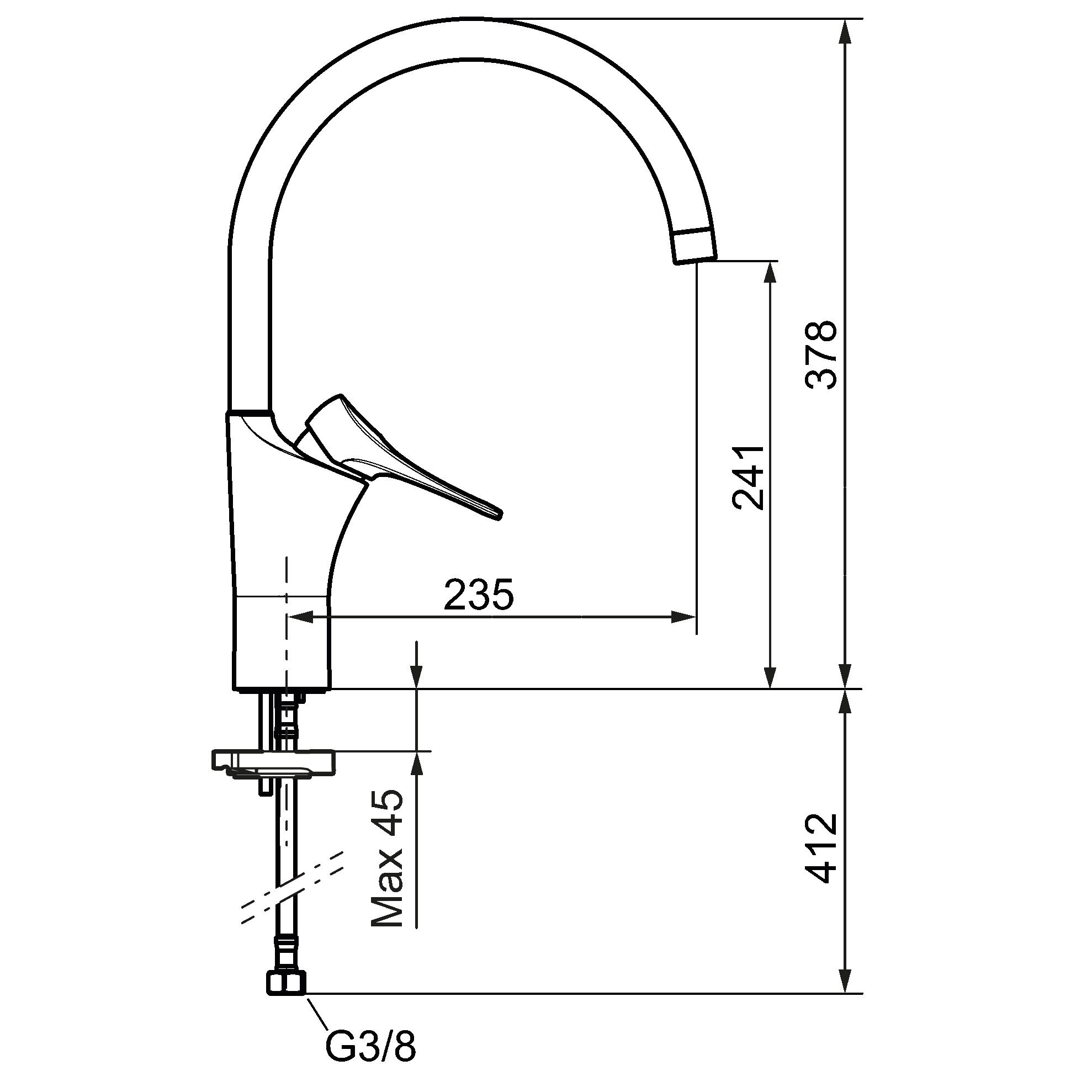 Köksblandare Standard FM Mattsson 9000XE C-Pip Krom