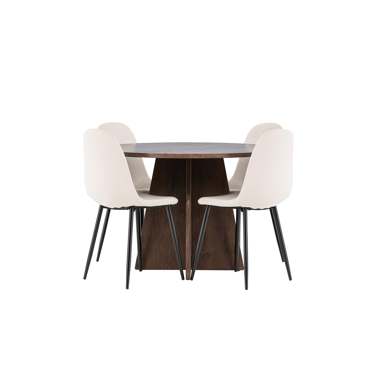 Spisegruppe Venture Home Bootcut Ø110 med 4 stk Polar Stoler Fløyel