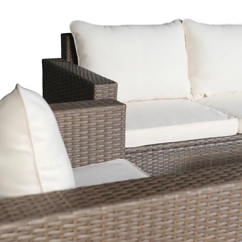 Loungegrupp utemöbler | Brun konstrotting | Huvudskär Brun