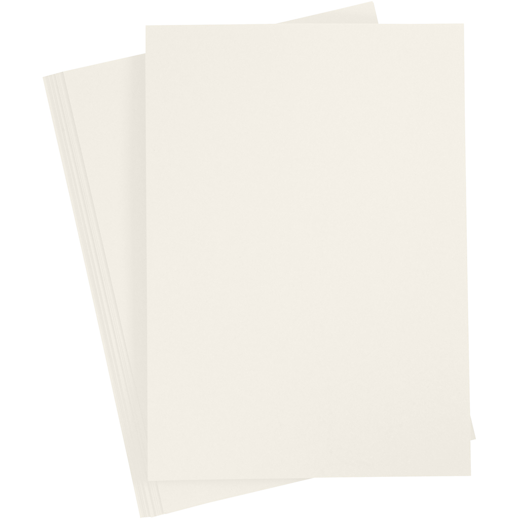 Kartong, råvit, A4, 210x297 mm, 220 g, 10 st./ 1 förp. RåHvit