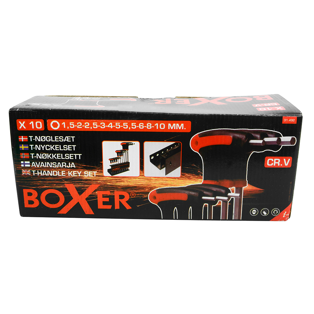 Unbraco T-nøkkelsett Boxer 10 Størrelser