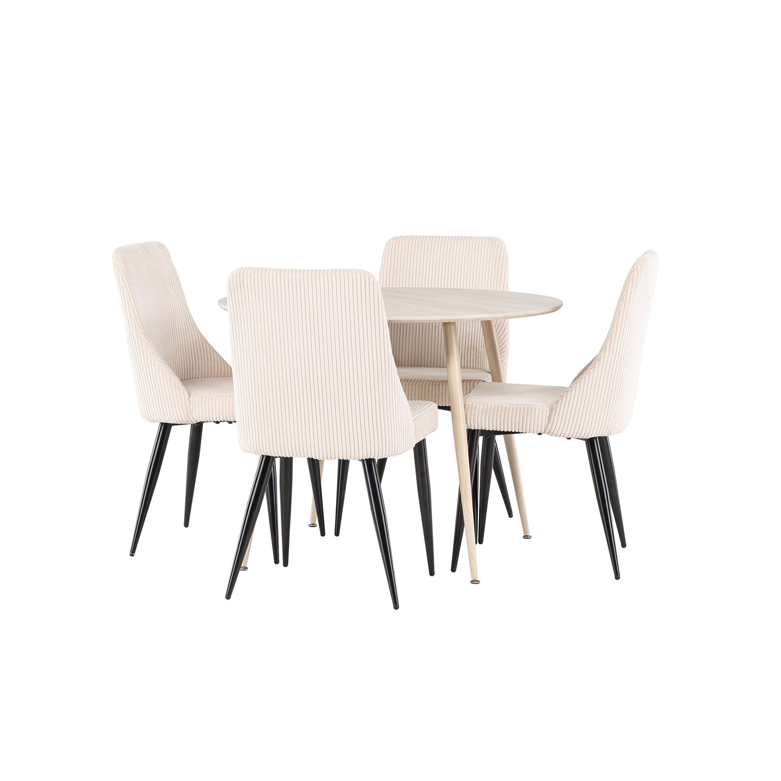 Spisegruppe Venture Home Plaza Ø100 med 4 stk Leone Stoler