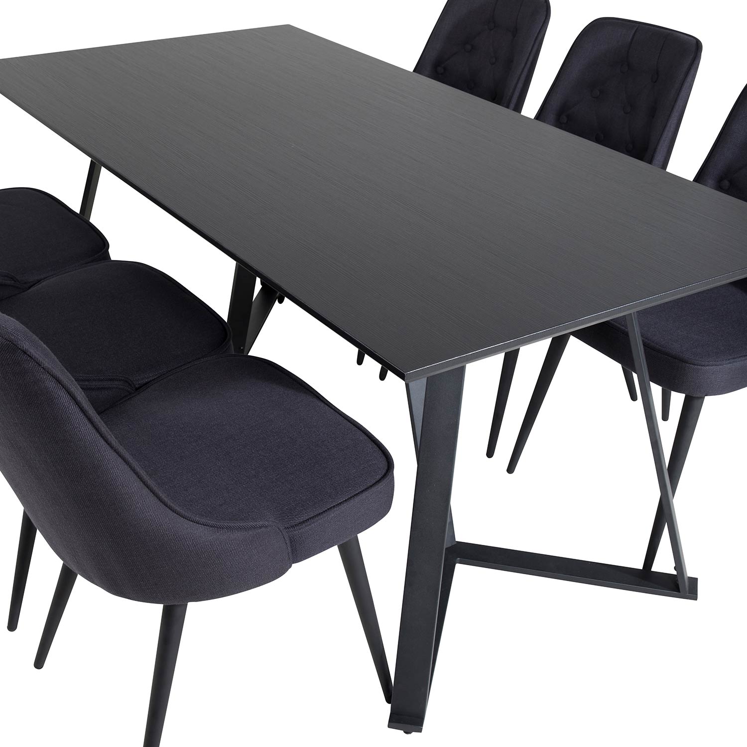 Spisegruppe Venture Home Madde med 6 Vera Stoler Polyester