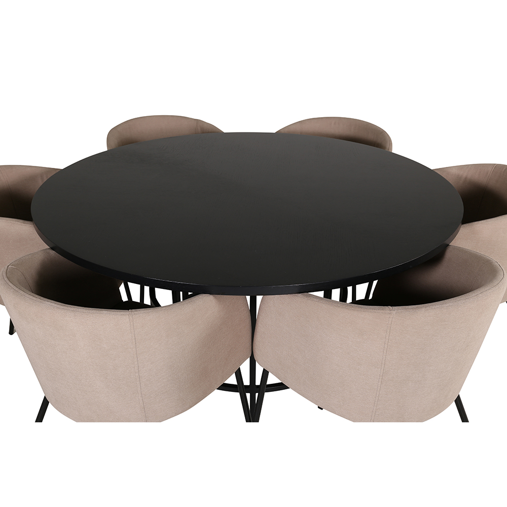 Spisegruppe furniture/fashion Copenhagen Ø140 cm med 6 Berit Stoler