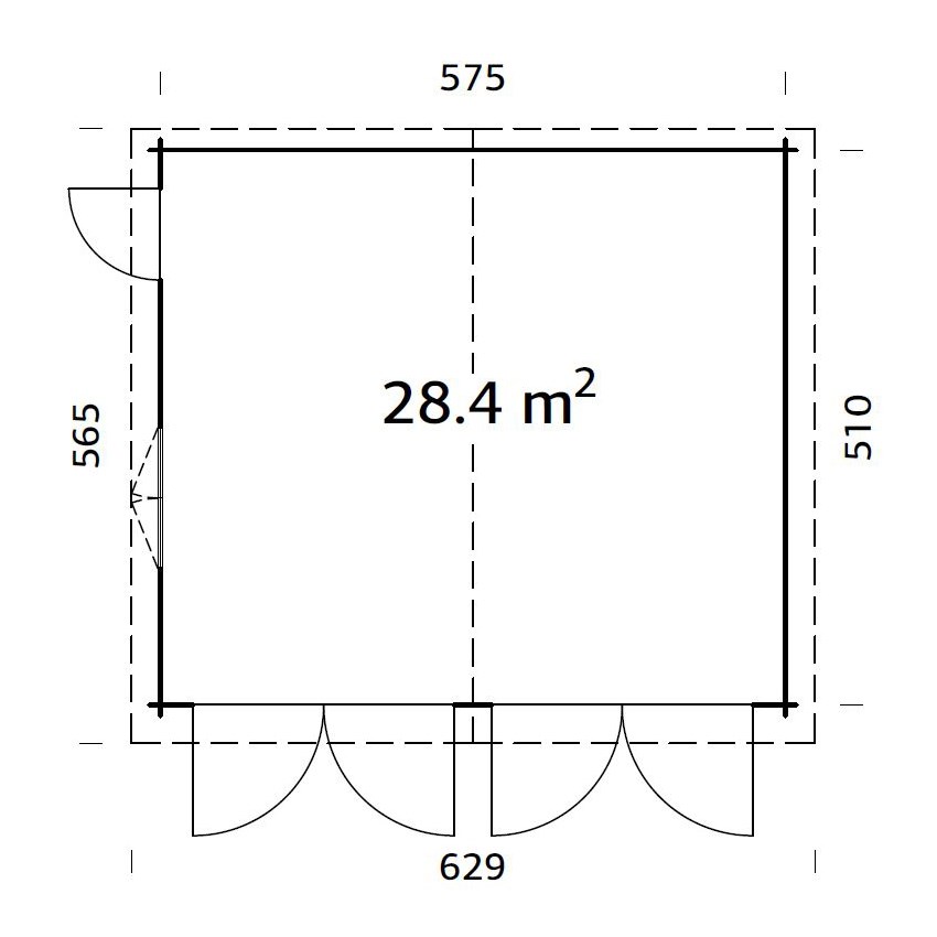 Garasjebod Palmako Roger 28,4 m2 med Slagport