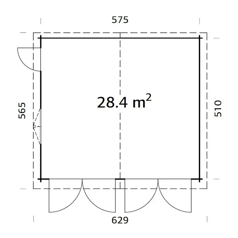 Garasjebod Palmako Roger 28,4 m2 med Slagport