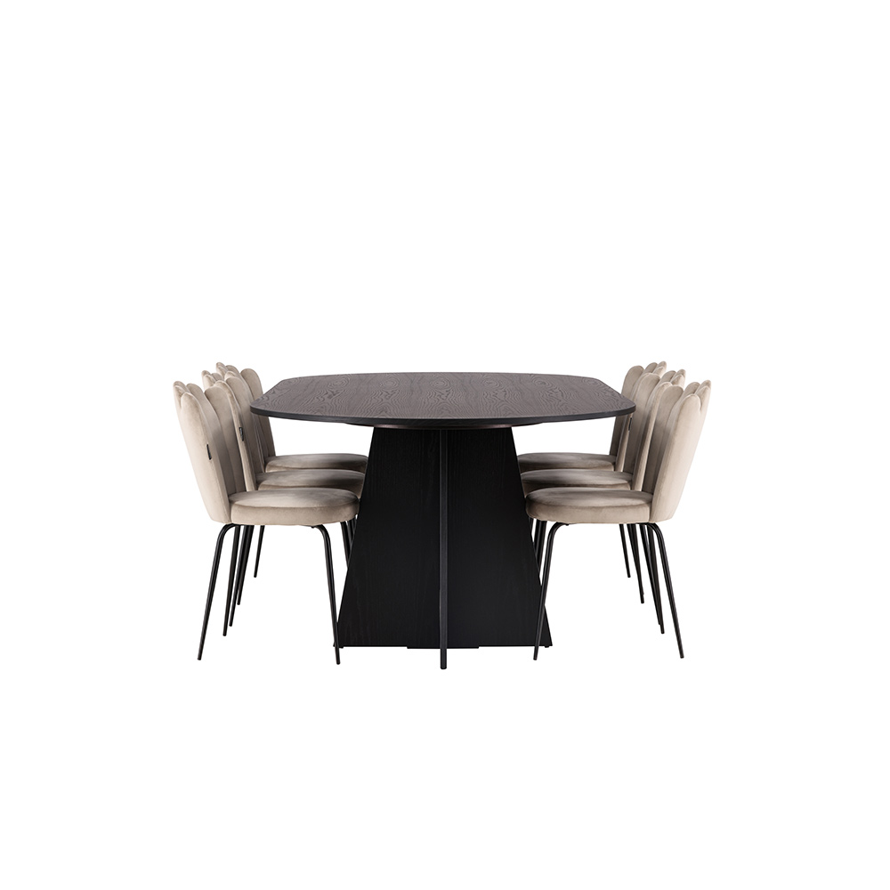 Spisegruppe Venture Home Bootcut Oval med 6 Limhamn Light Stoler