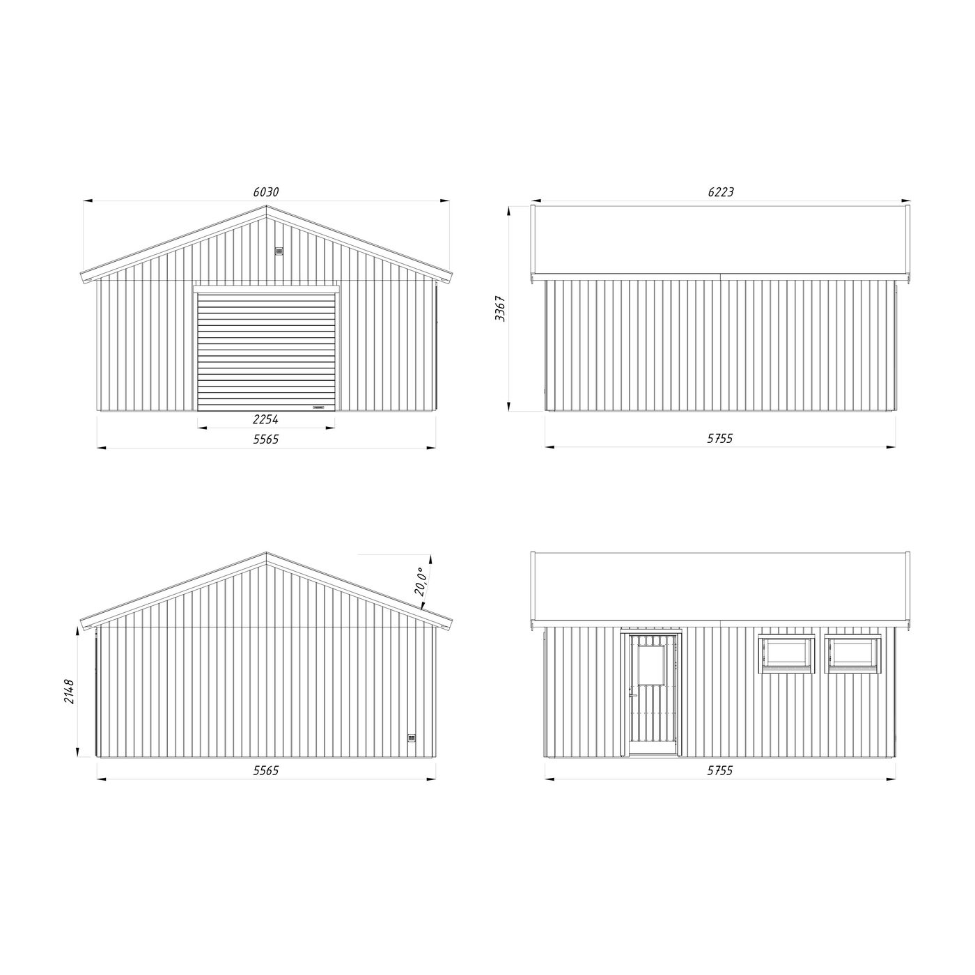 Garasje Palmako Andre 28,5 m2 m/Leddport