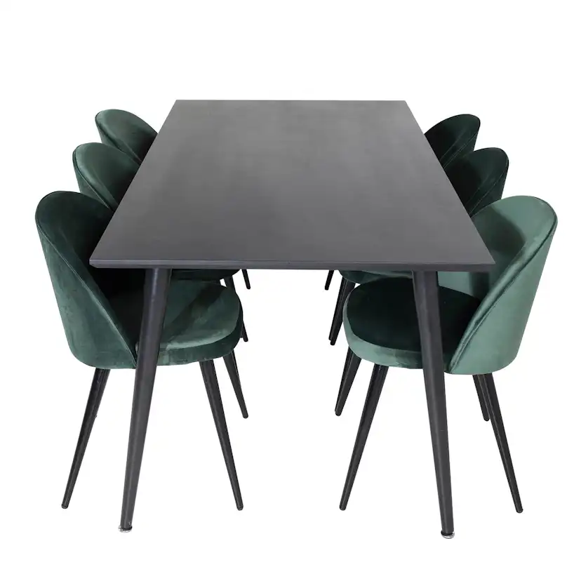 Spisegruppe Venture Home Dipp med 6 Velvet Stoler