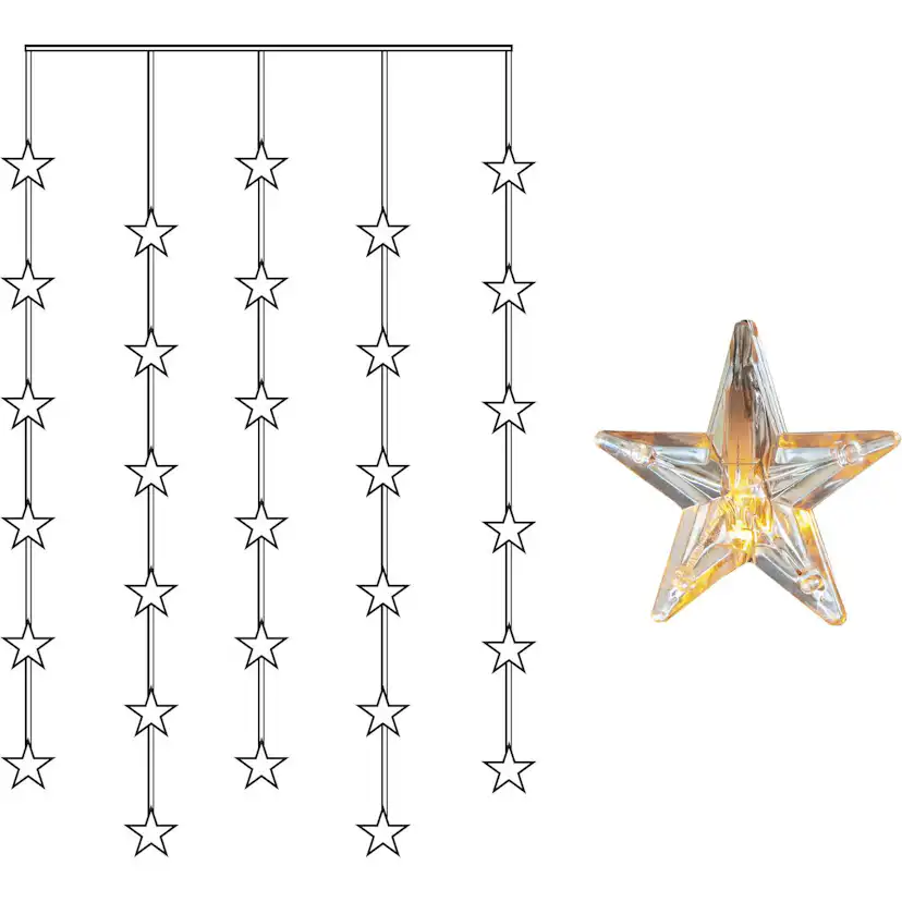 Lysgardin Star Trading Star Curtain Hengende Gardinslenke med Stjerner LED