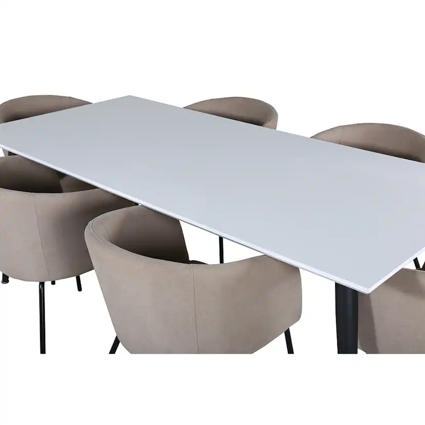 Spisegruppe Venture Home Jolie med 6 Bergen Stoler Polyesterlinen
