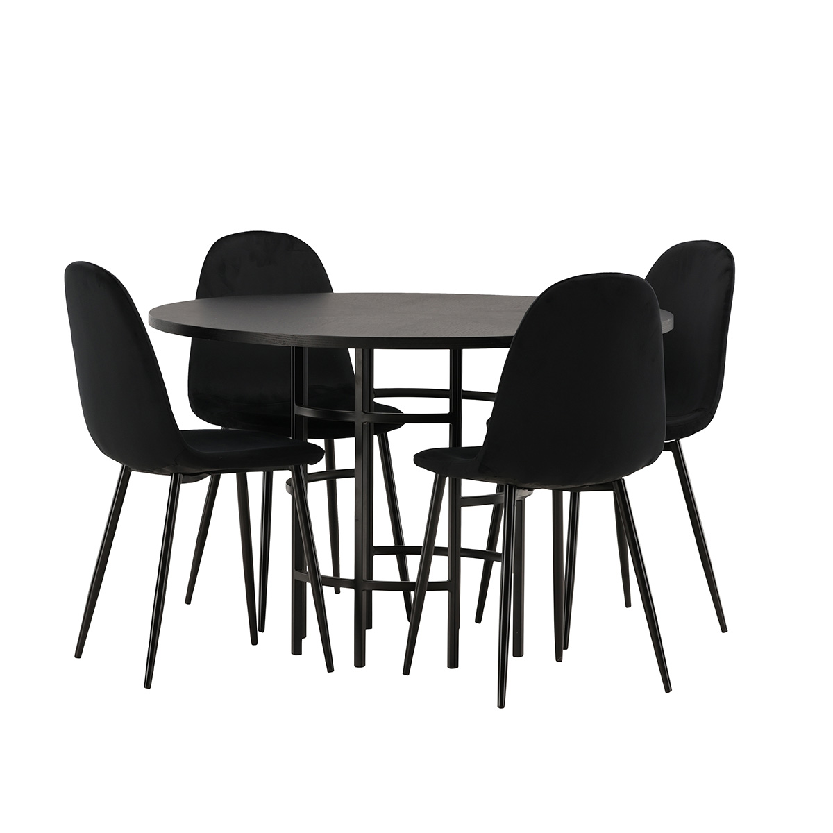 Spisegruppe Venture Home Copenhagen med 4 Polar Stoler Fløyel