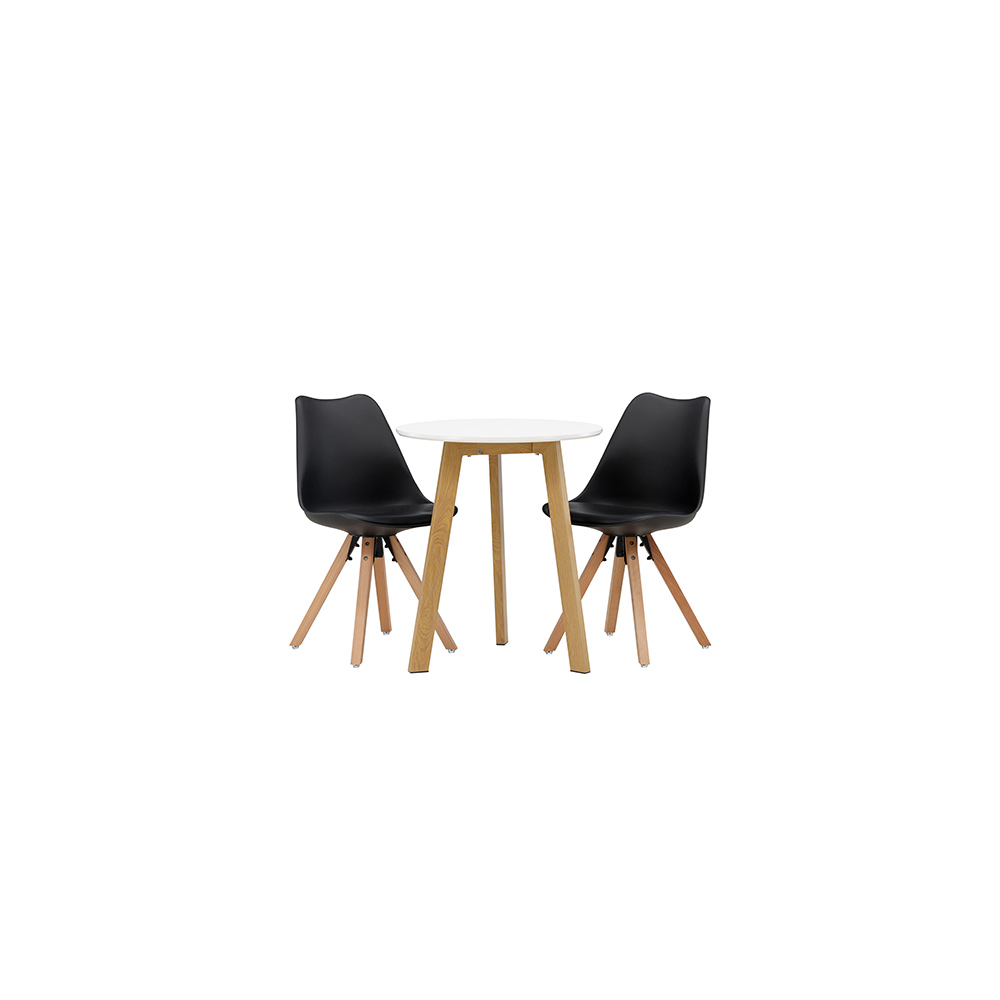 Spisegruppe Venture Home Leonora Ø65 cm med 2 stk Zeno Stoler