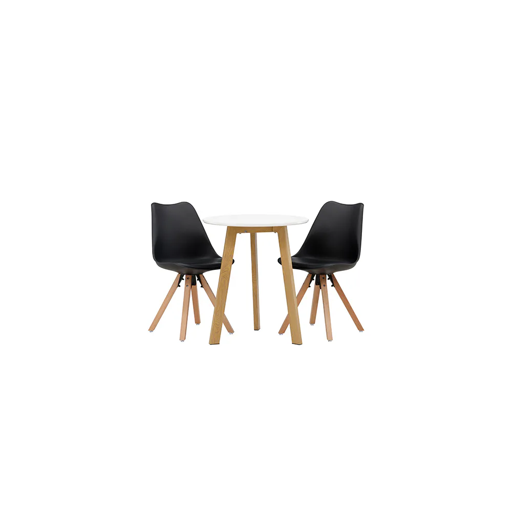 Spisegruppe Venture Home Leonora Ø65 cm med 2 stk Zeno Stoler
