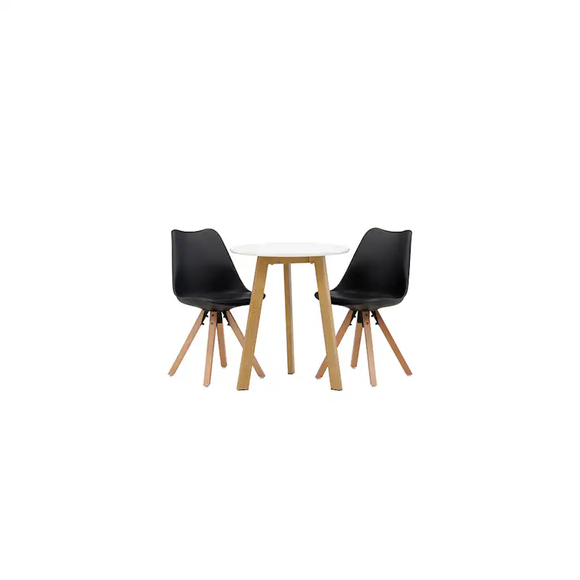 Spisegruppe Venture Home Leonora Ø65 cm med 2 stk Zeno Stoler