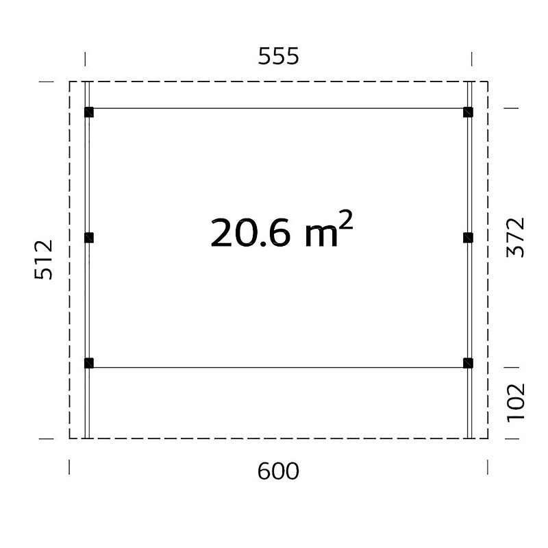 Carport Palmako Karl 20,6 m2