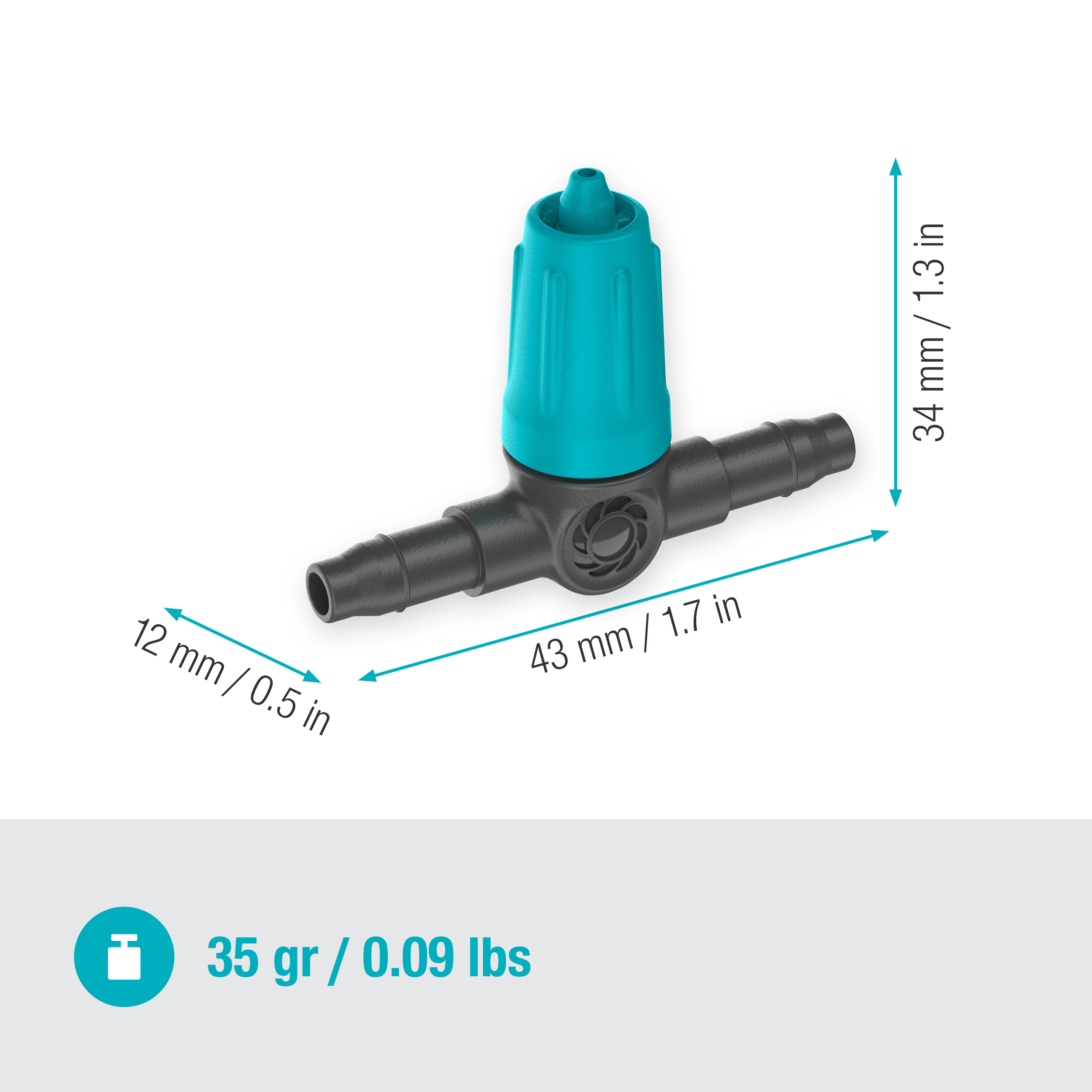 Dryppfordeler Gardena Micro-Drip Inline Justerbar