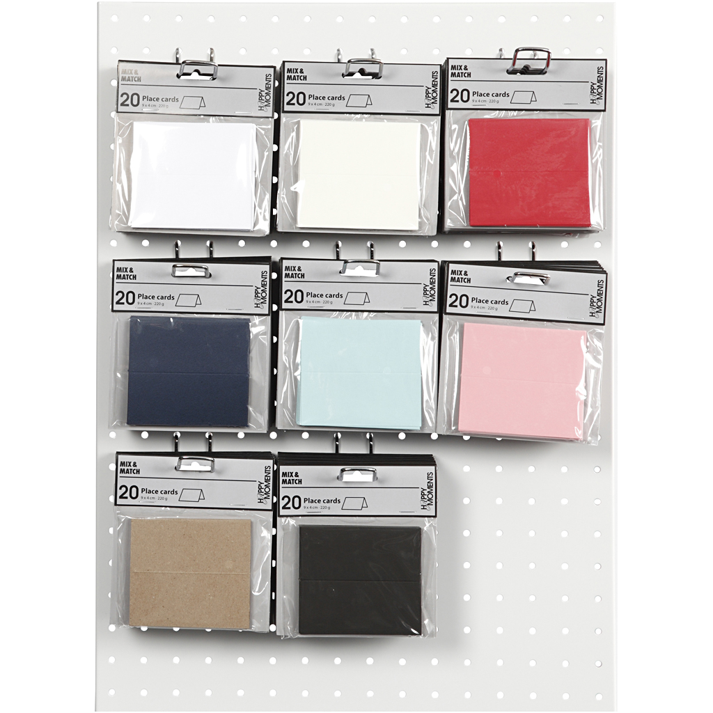 Bordkort Creativ Company Str 9x4 cm Ass Farger 8x10 Pk/1 Pk