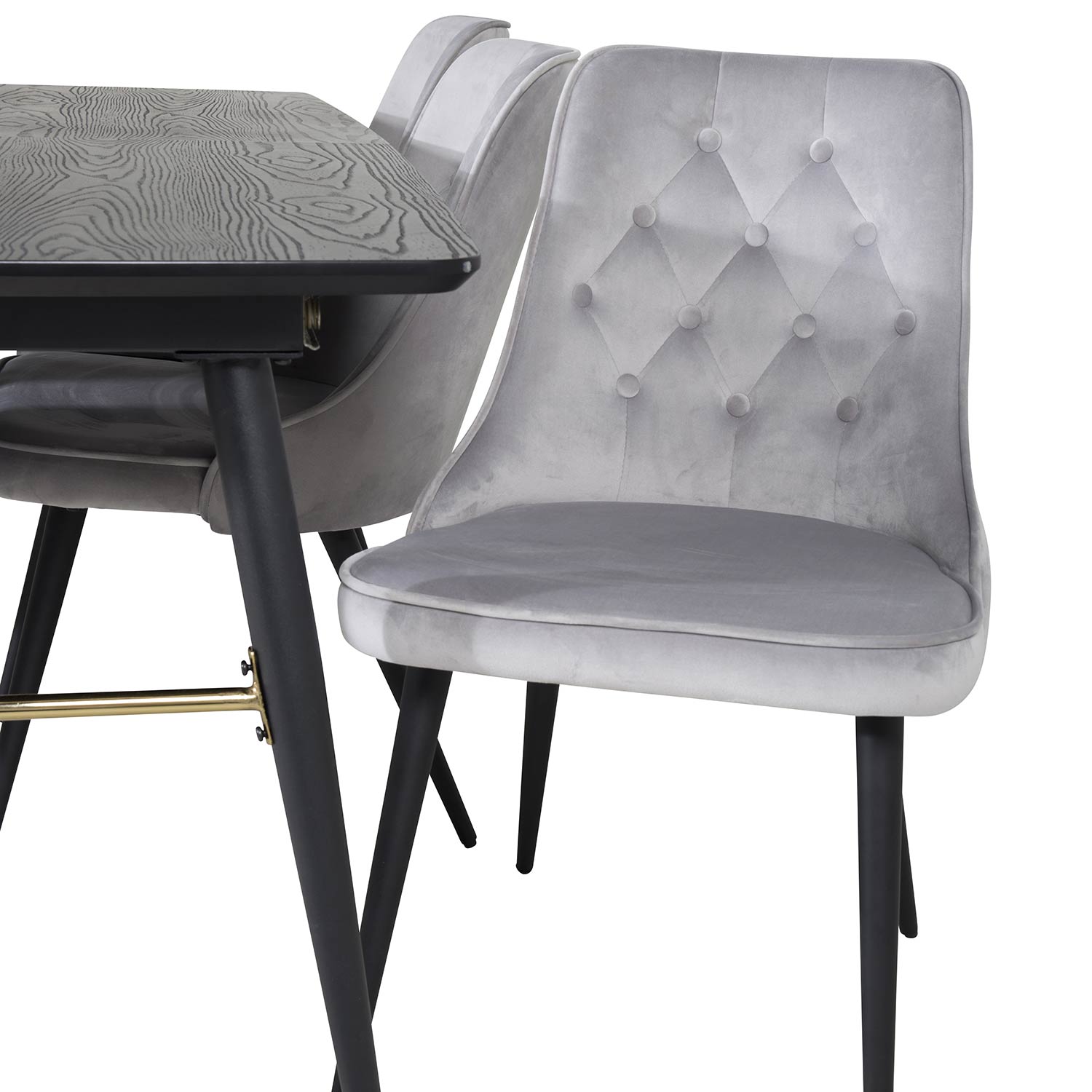 Spisegruppe Venture Home Gold med 6 Velvet Deluxe Stoler