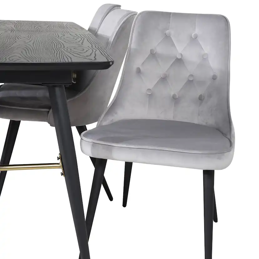 Spisegruppe Venture Home Gold med 6 Velvet Deluxe Stoler