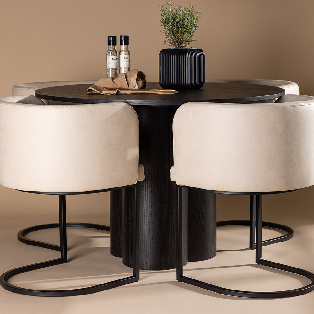 Spisegruppe Venture Home Olivia Ø 110 cm med 4 Simrishamn Stoler