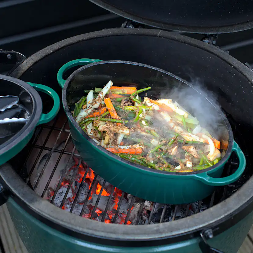 Støpejernsgryte Big Green Egg Emaljert Oval