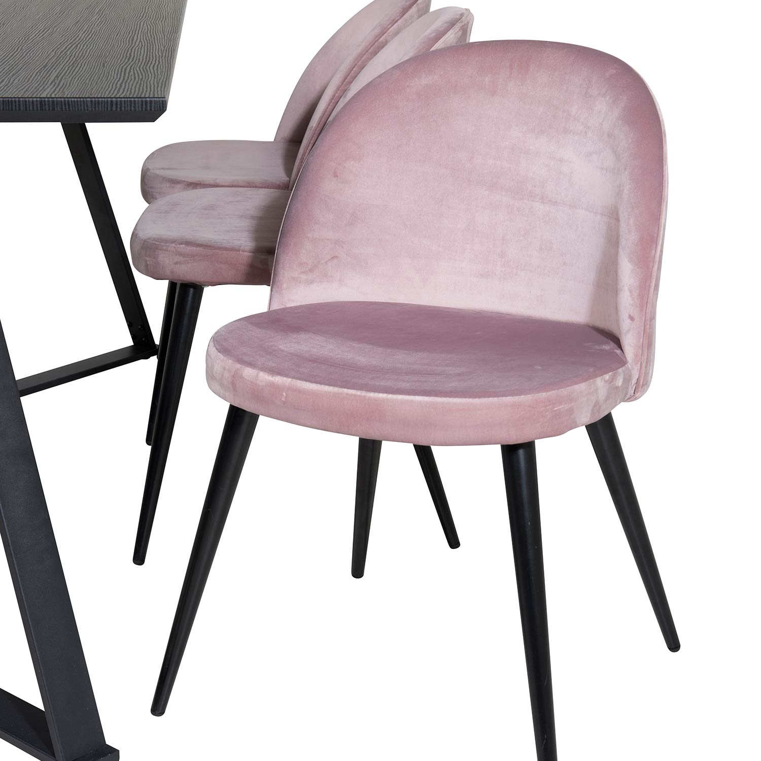 Spisegruppe Venture Home Madde med 6 Valentina Stoler Fløyel