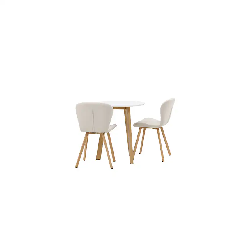 Spisegruppe Venture Home Leonora Ø65 cm med 2 stk Lilja Stoler