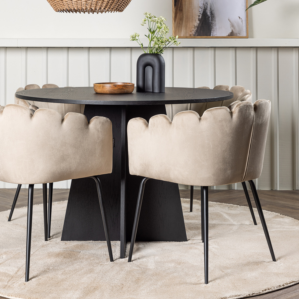 Spisegruppe Venture Home Bootcut Ø110 cm med 4 Limhamn Stoler