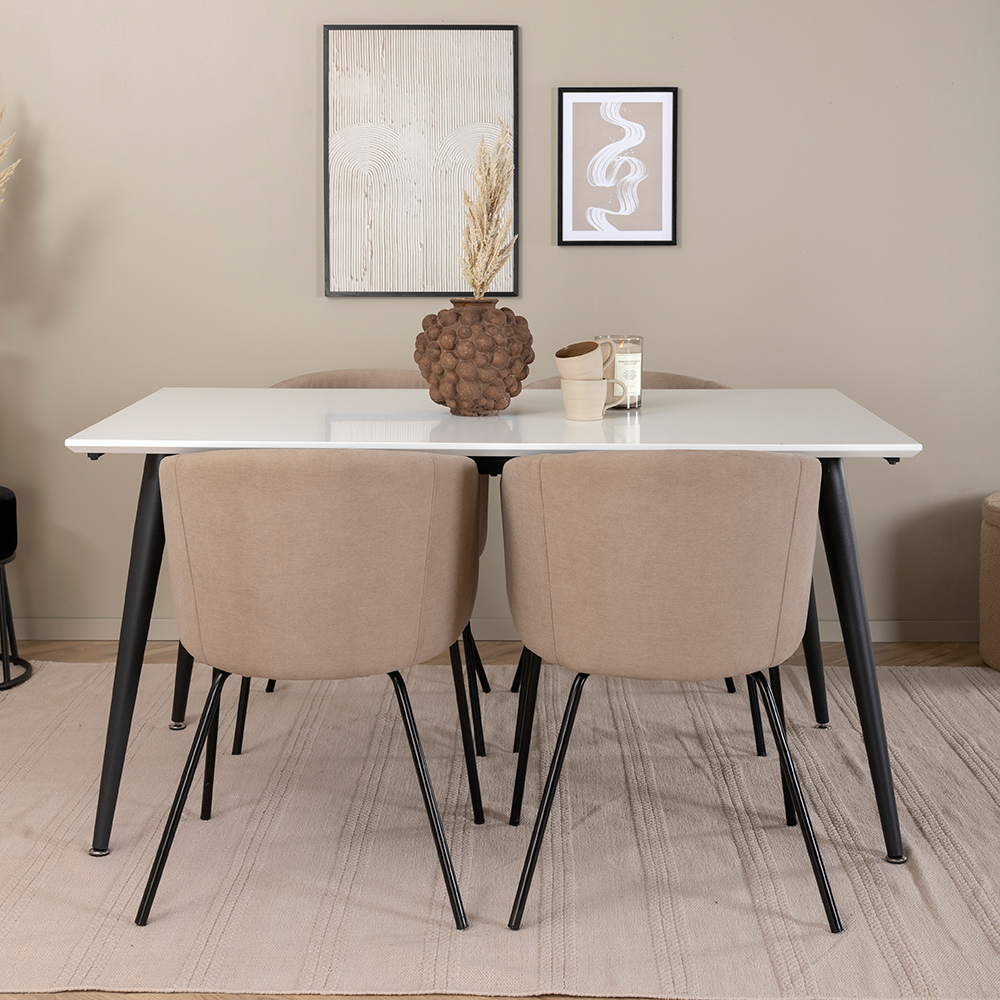Spisegruppe Venture Home Jolie med 4 Bergen Stoler Polyesterlinen