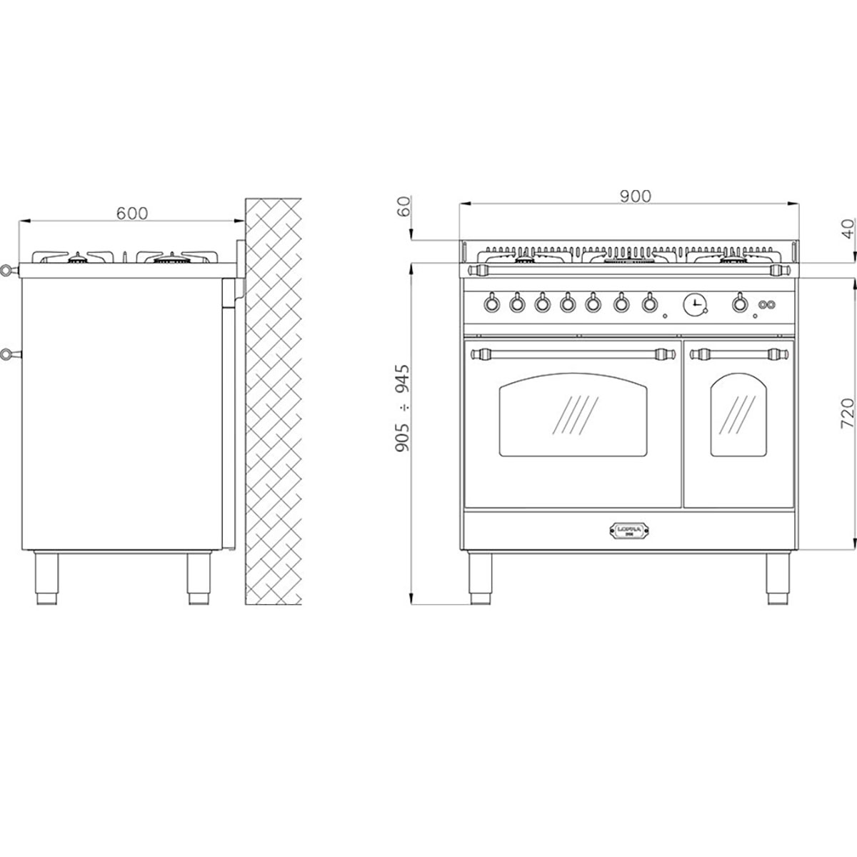 Teleskopfot Lofra til Dolce Vita og Venezia Ekstra Høy 4-pk