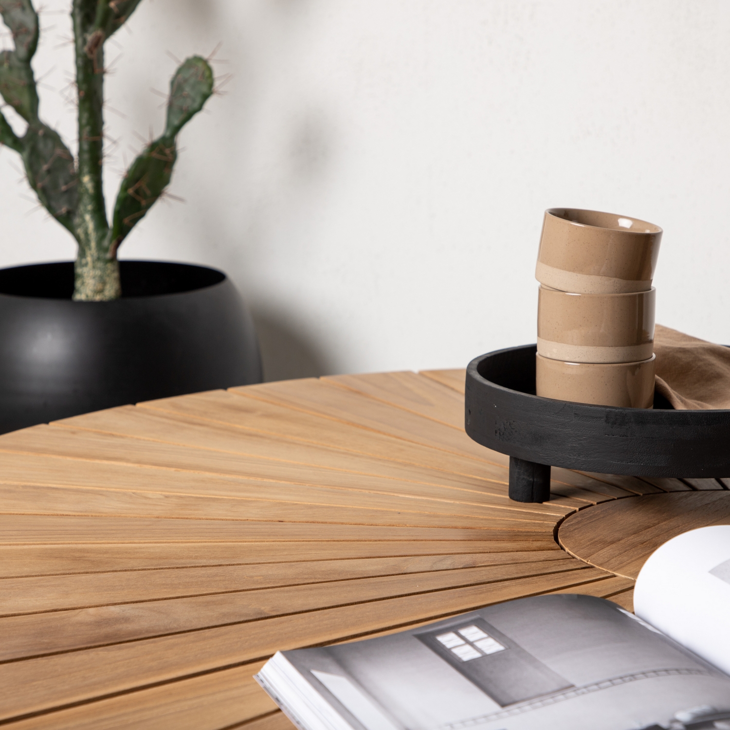 Mexico matbord ø140 - svart / teak Sort/Teak