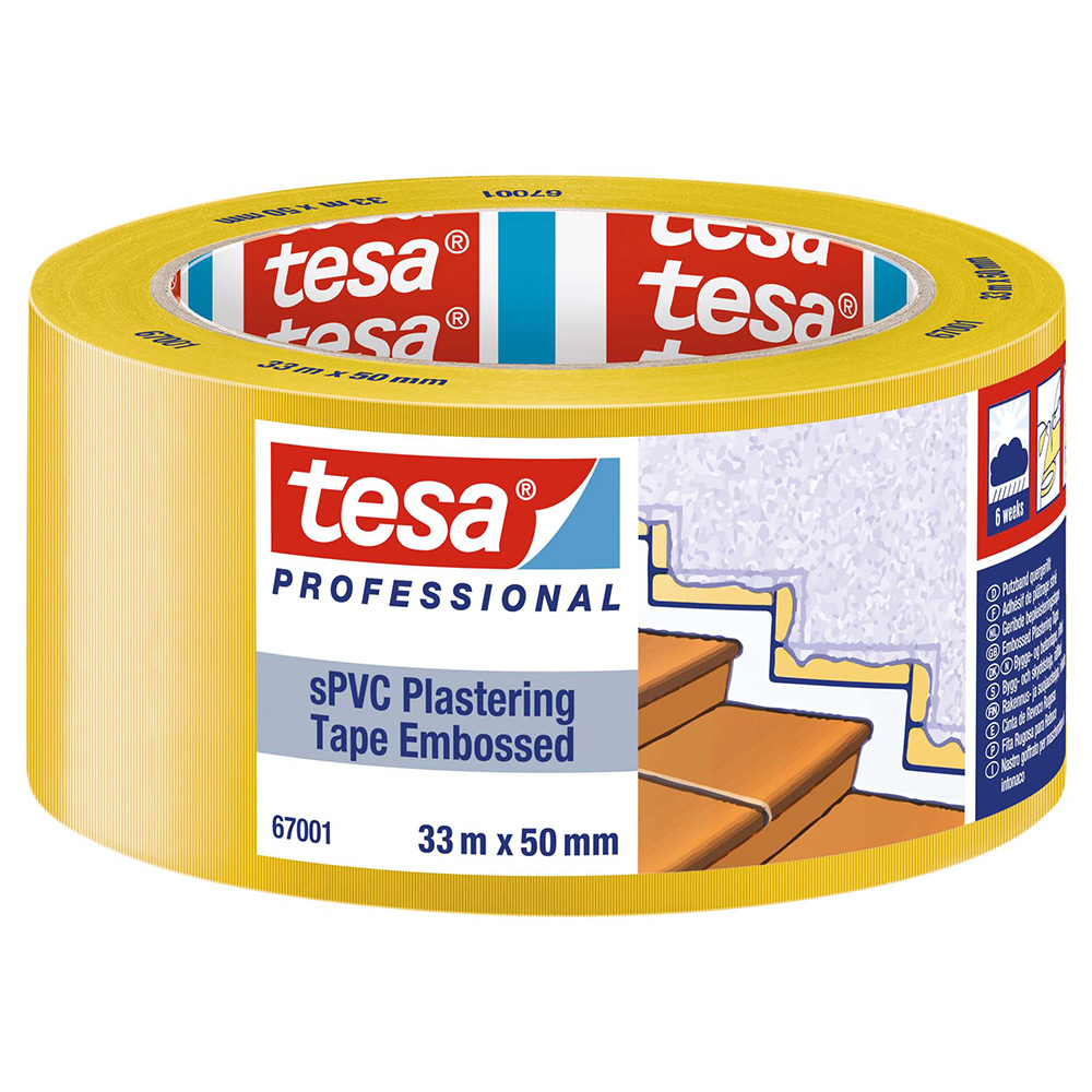 Byggteip Tesa SPVC 67001 Gul 33 m x 50 mm