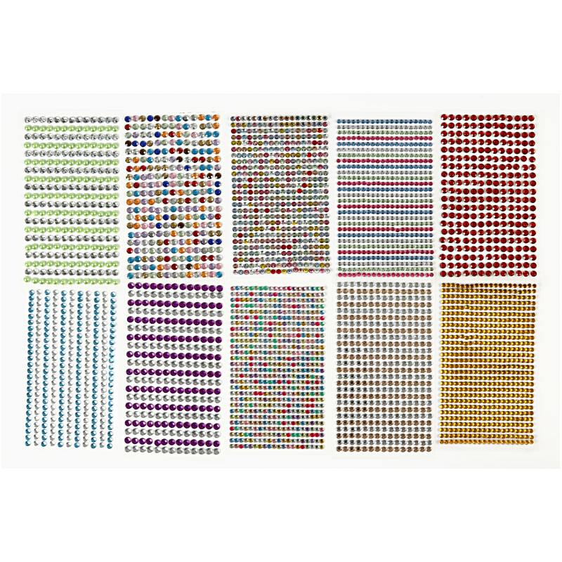 Klistremerker Creativ Company Rhinsten Ass Farger 16x95 cm 10 Sheets/1 Pk