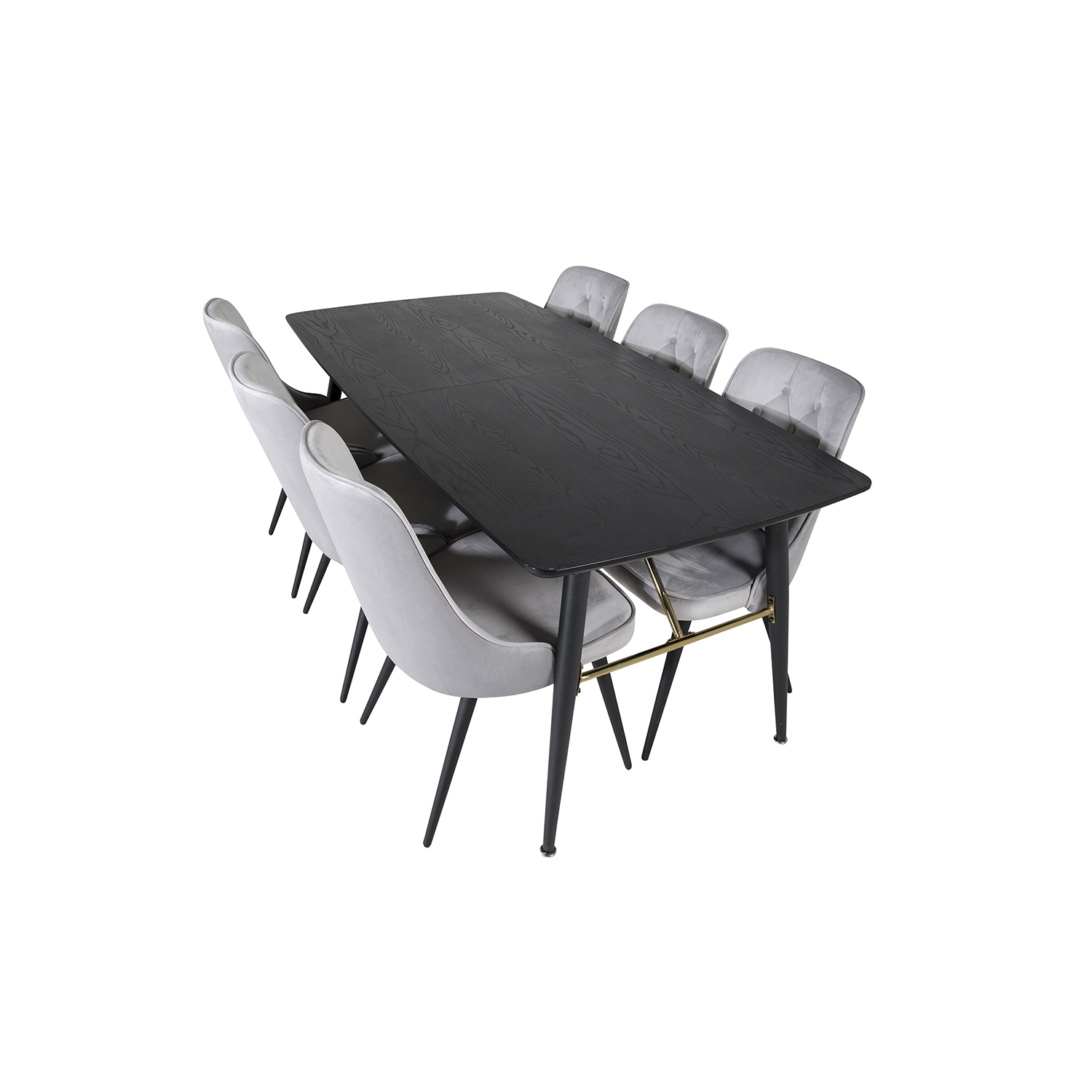 Spisegruppe Venture Home Gold med 6 Velvet Deluxe Stoler