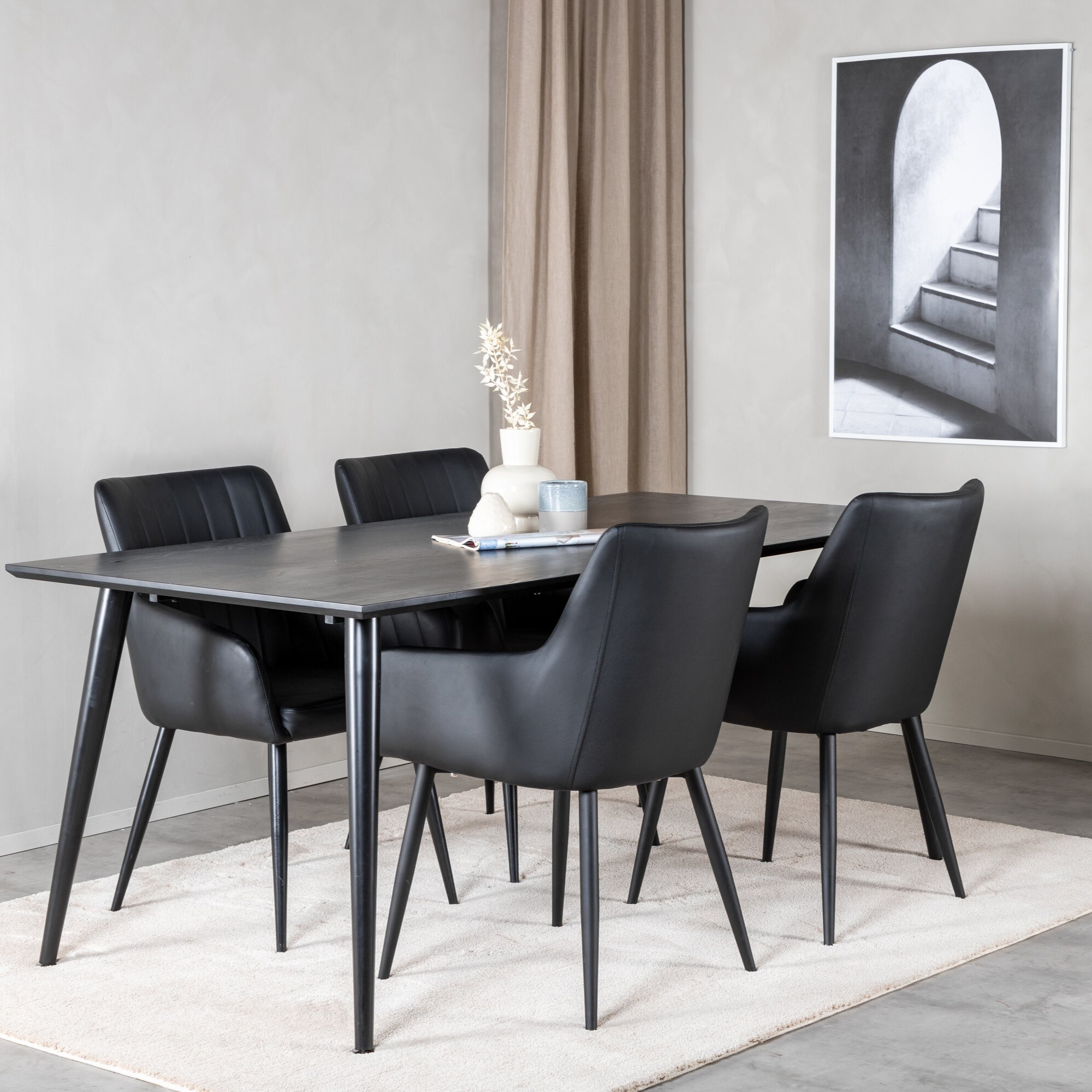 Spisegruppe Venture Home Dipp Rektangulær med 4stk Comfort Stoler