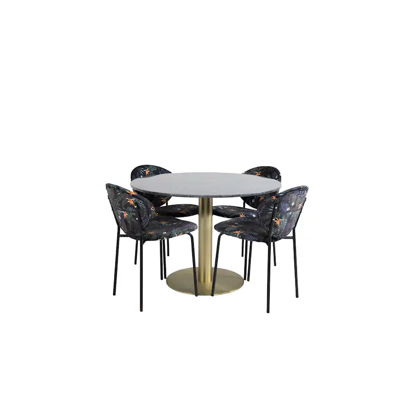 Spisegruppe Venture Home Estelle med 4 Valor Stoler Polyester
