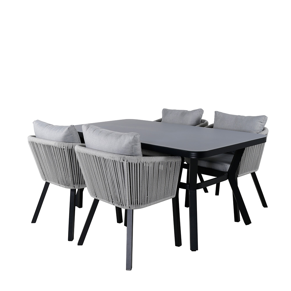 Spisegruppe Venture Home Vyn Sort med 4 Vyn Spisestoler