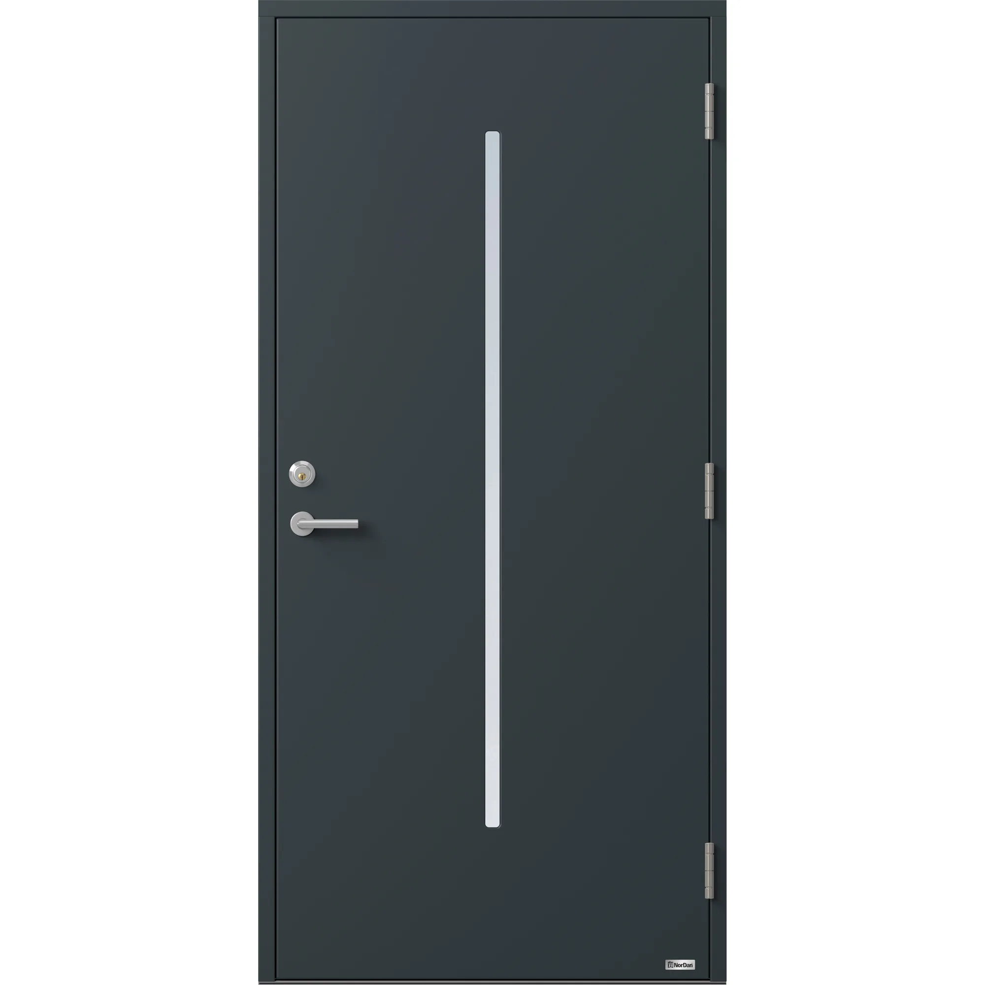 Ytterdør NorDan Nea Design, BxH: 110x210 cm, Høyre, Grå NCS RAL 7016