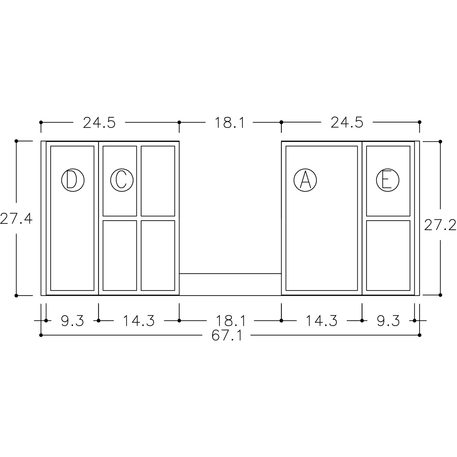 Skuffeinndeler Korsbakken Plexiglass Sett for Skuff