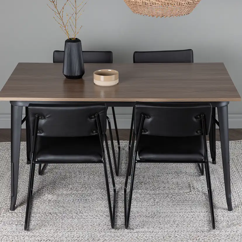 Spisegruppe Venture Home Tempe 140 cm med 4 Kenth Stoler