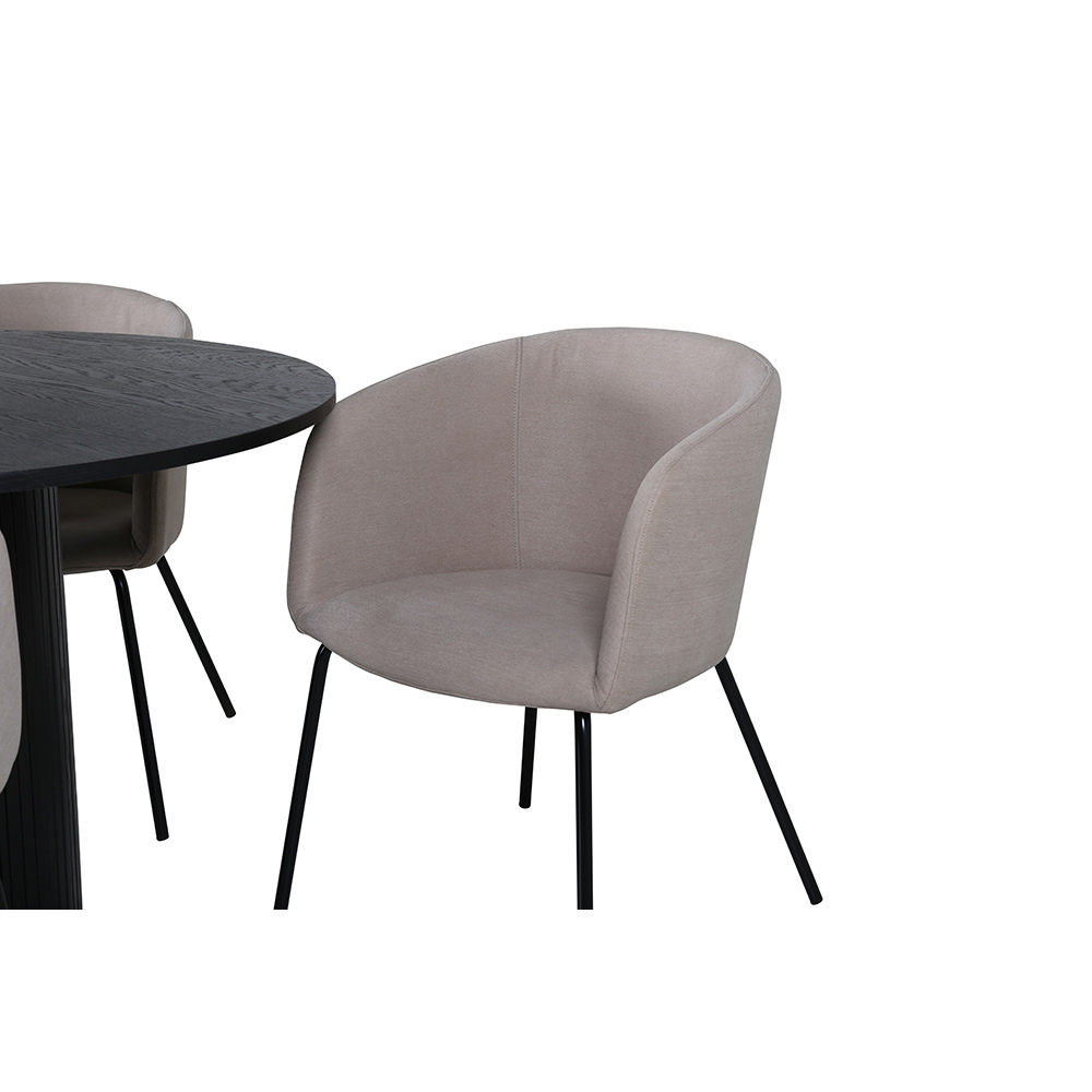 Spisegruppe Venture Home Bianca Rund med 4 Bergen Stoler