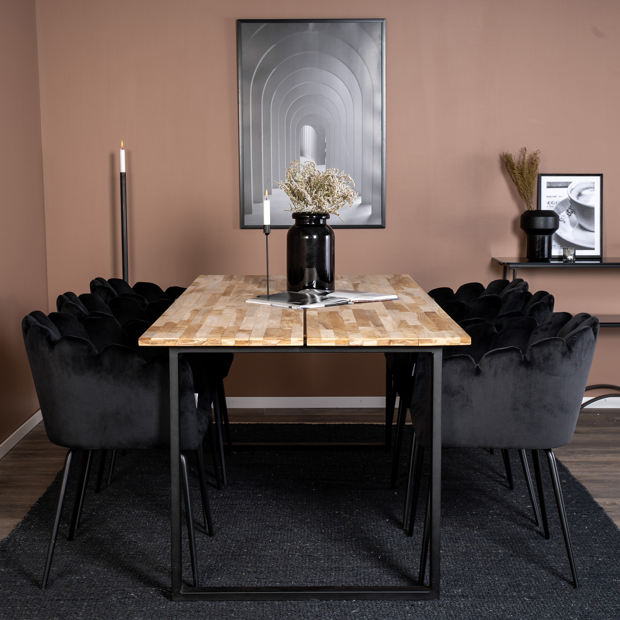 Spisegruppe furniture/fashion Cornelia med 6 Limhamn Stoler
