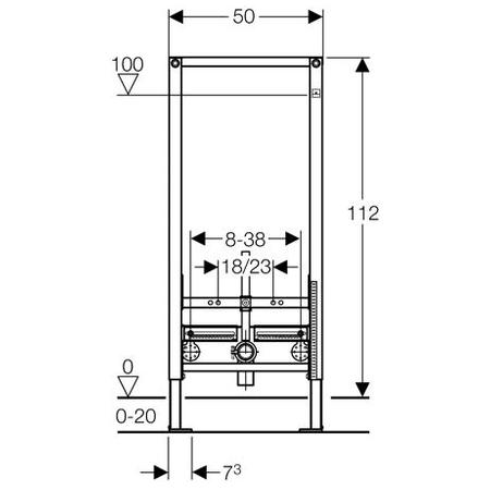 Bidéfixtur Geberit Duofix 112 cm