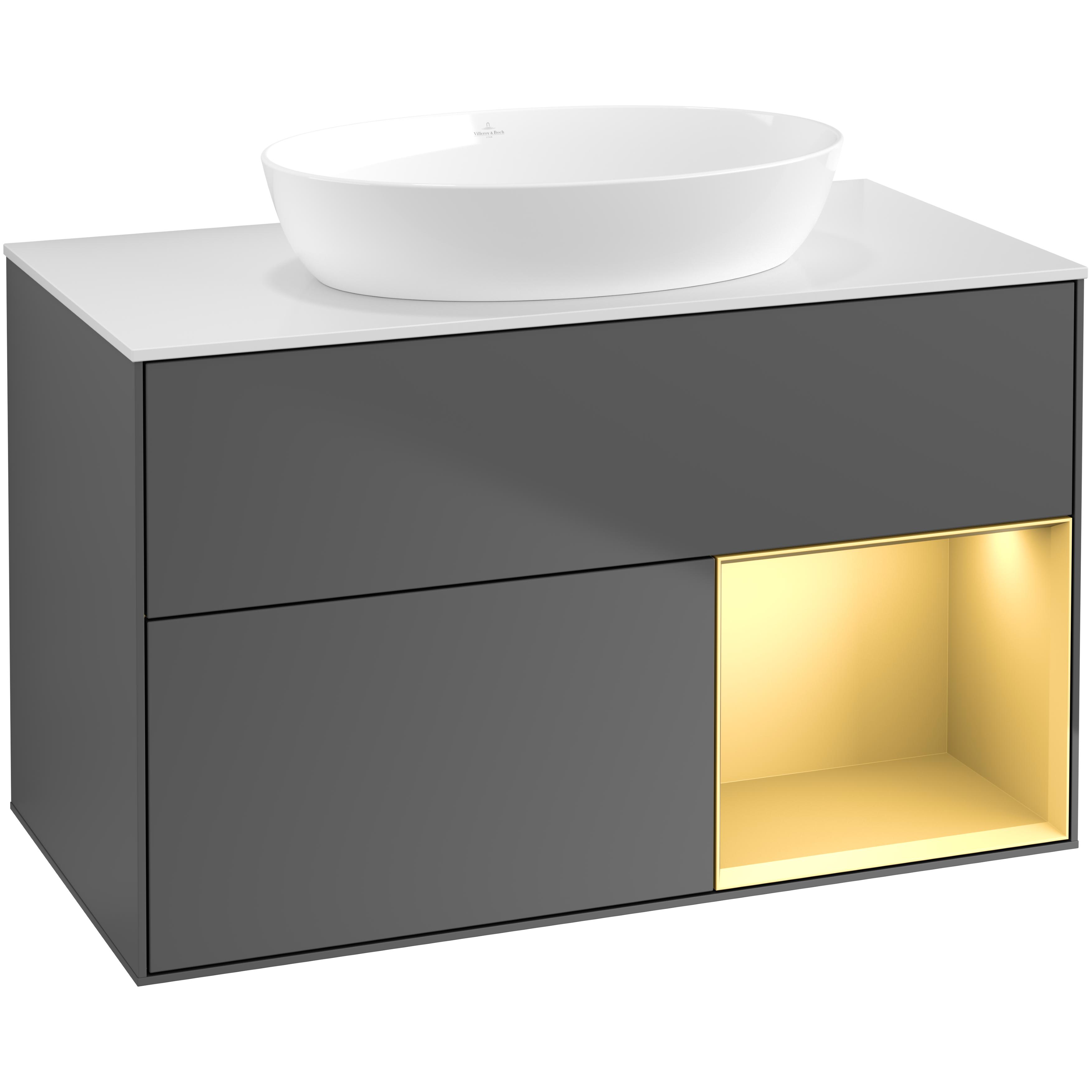 Tvättställsskåp Villeroy & Boch Finion med 2 Lådor Hylla och Bänkskiva för Fristående Tvättställ från Artis & Collaro