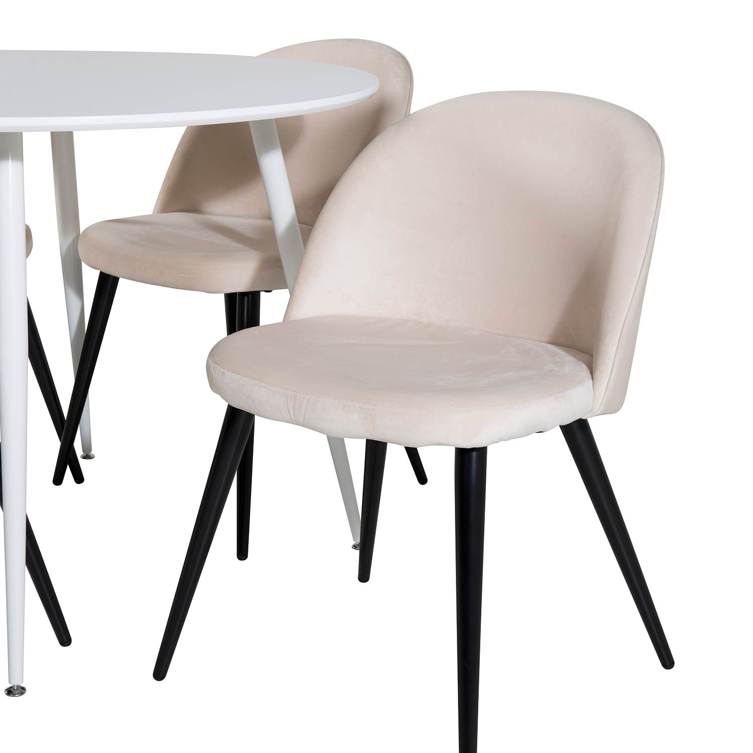Spisegruppe Venture Home Plake med 4 Valentina Stoler Fløyel Rundt