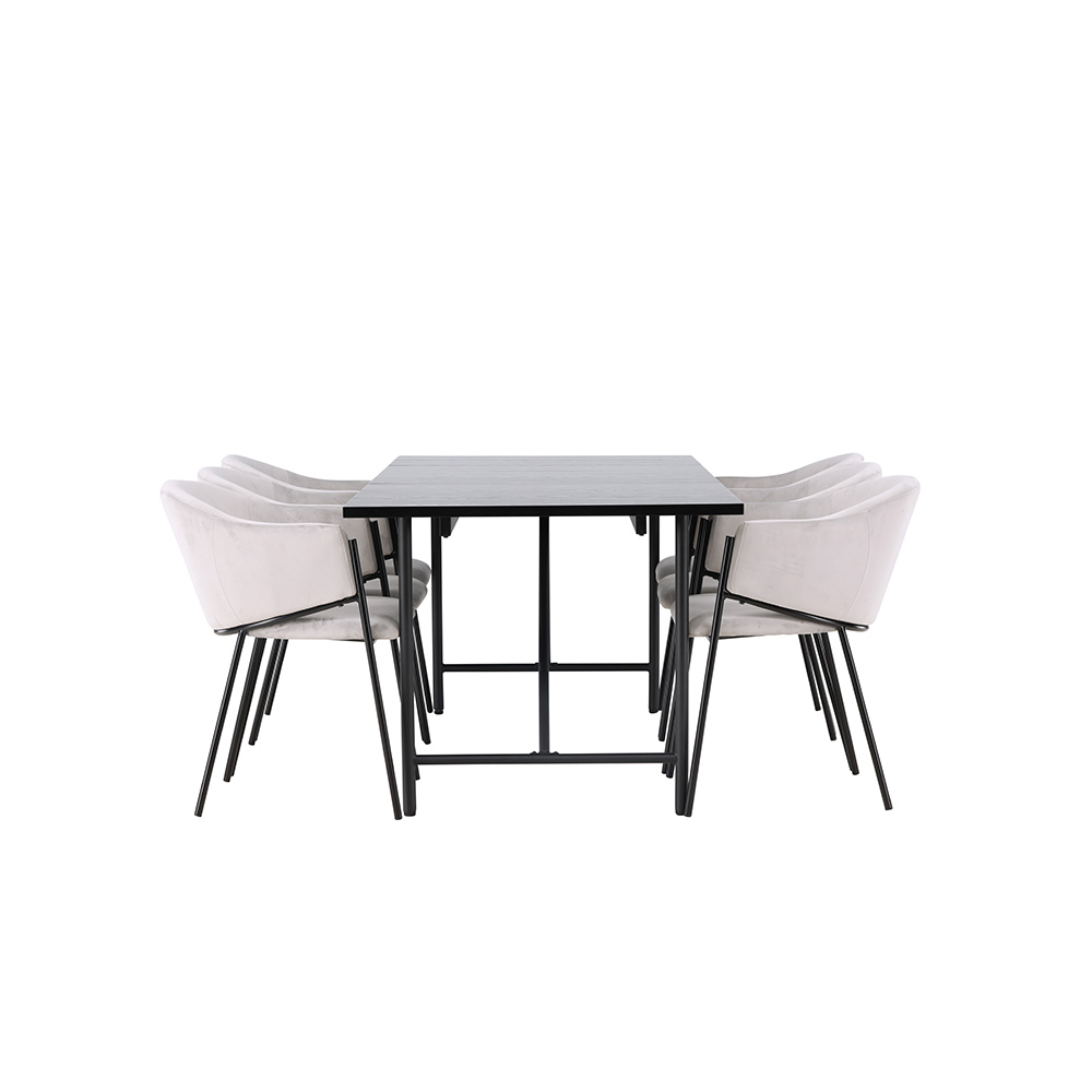 Spisegruppe Venture Home Astrid med 6 Evelina Stoler