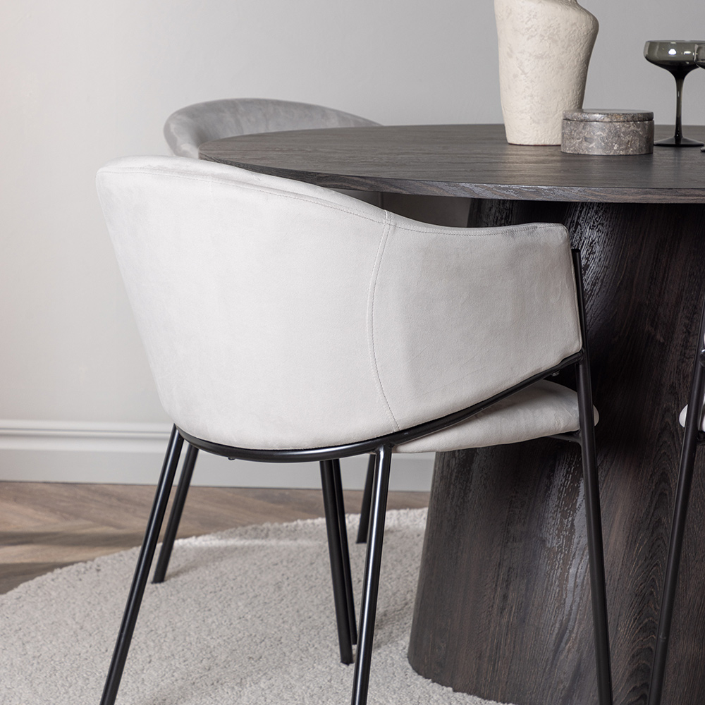 Spisegruppe Venture Home Lanzo Ø120 cm med 4 stk Evelina Stoler