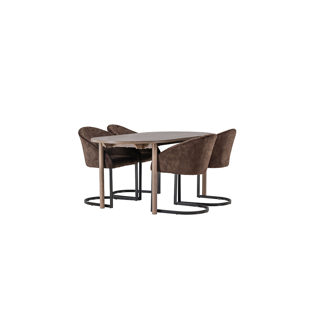 Spisegruppe Venture Home Andy med 4 stk Evening Stoler