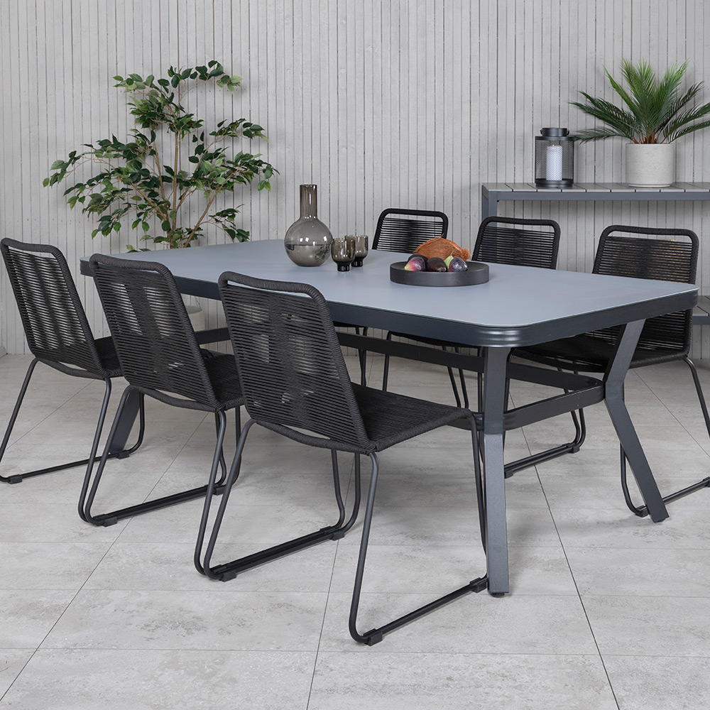 Spisegruppe Venture Home Vyn med 6 Lumi Stablebare Spisestoler